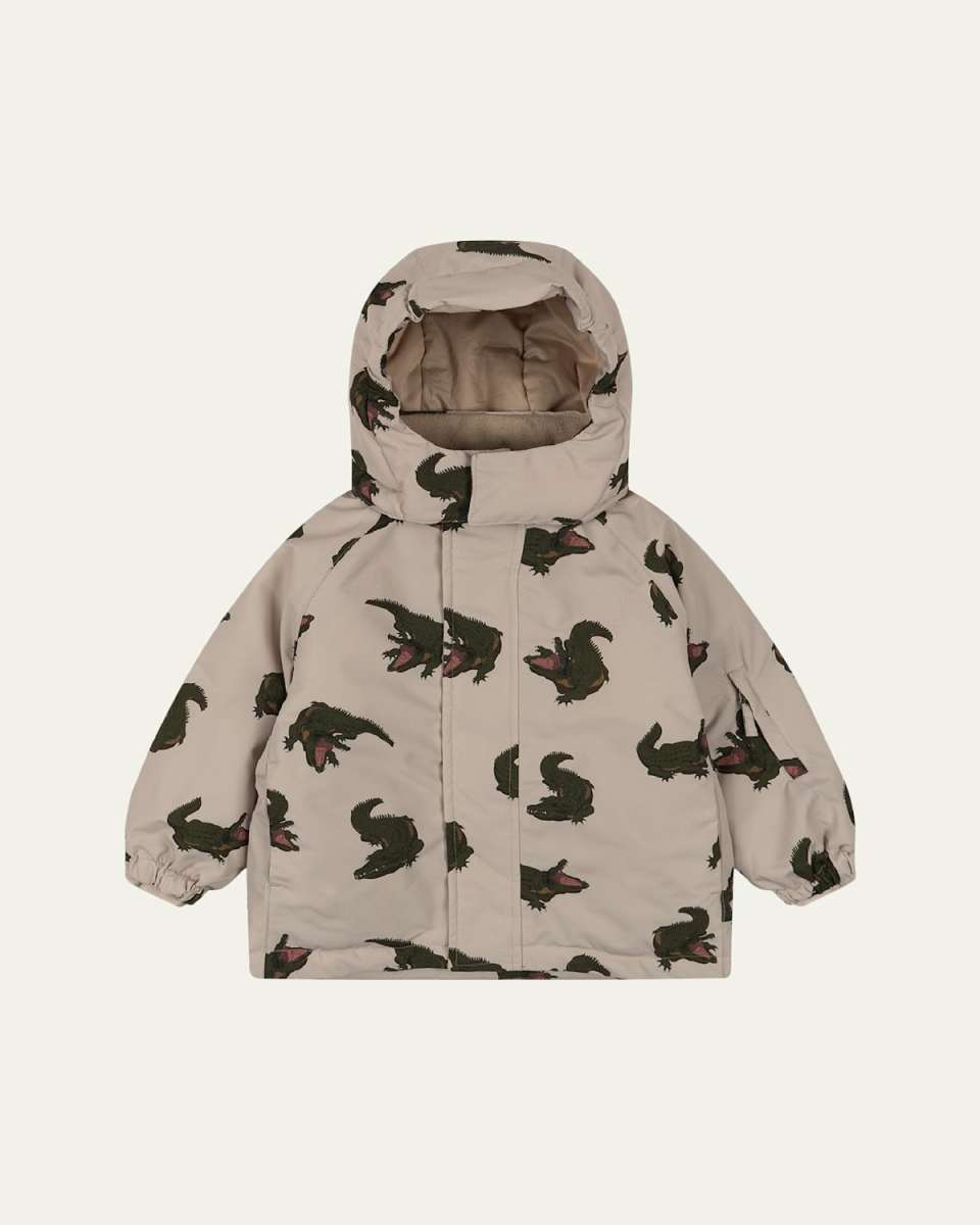Boy's Mismou Croc-Print Outerwear Jacket, Size 9M-2
